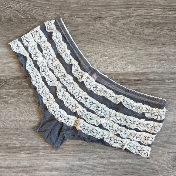 Nature Intimates gray mesh lace panties - Picture 2 of 3